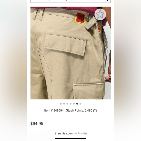 beige/ khaki cargo pants, empyre brand from zumiez - Picture 2 of 4